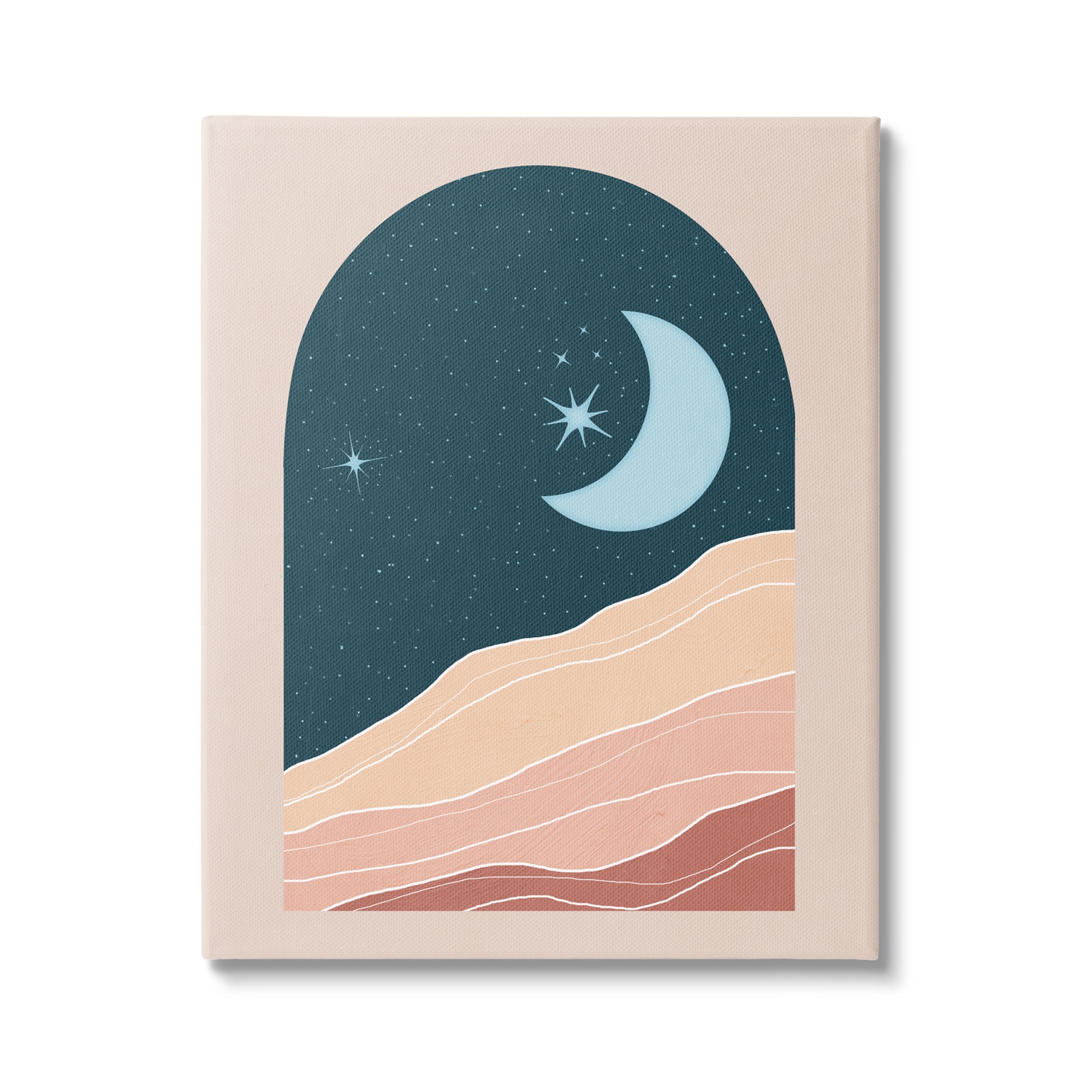 Stupell Industries Rocky Night Dunes Constellated Crescent Moon ,36 x 48, Design by Nina Blue