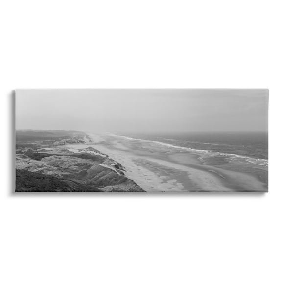 Stupell Industries Rocky Ocean Coast Waves Monochrome Beach Shore Photograph Gallery Wrapped Canvas Print Wall Art, Design by Aaron Matheson
