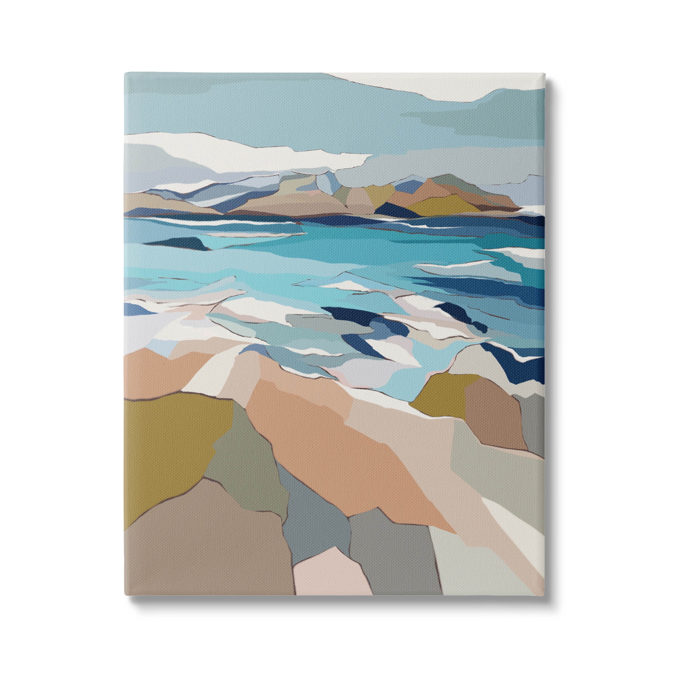 Stupell Industries Rocky Ocean Shore Beach Landscape Graphic Art Gallery Wrapped Canvas Print Wall Art, Design by Nikita Jariwala
