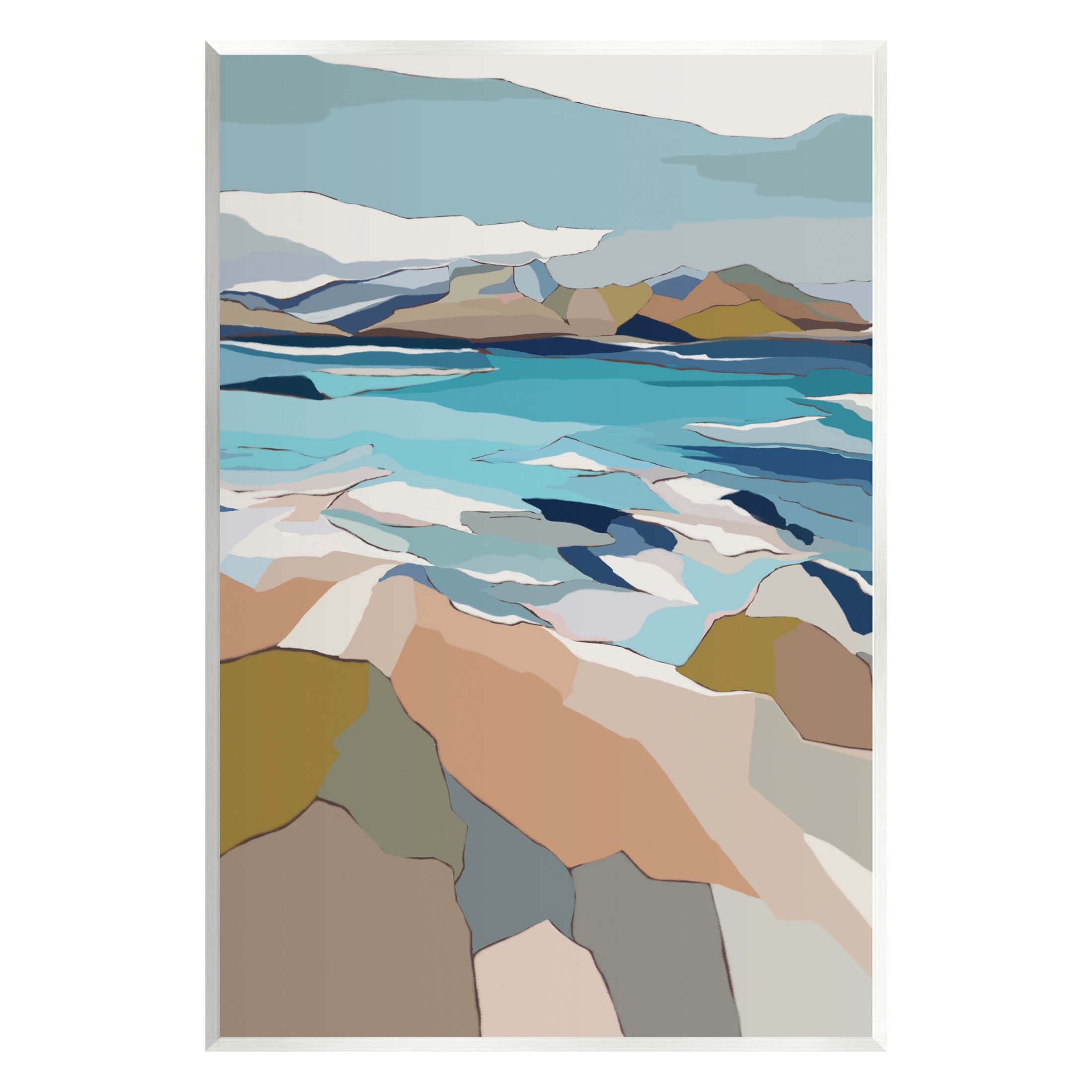 Stupell Industries Rocky Ocean Shore Beach Landscape Graphic Art Unframed Art Print Wall Art, Design by Nikita Jariwala
