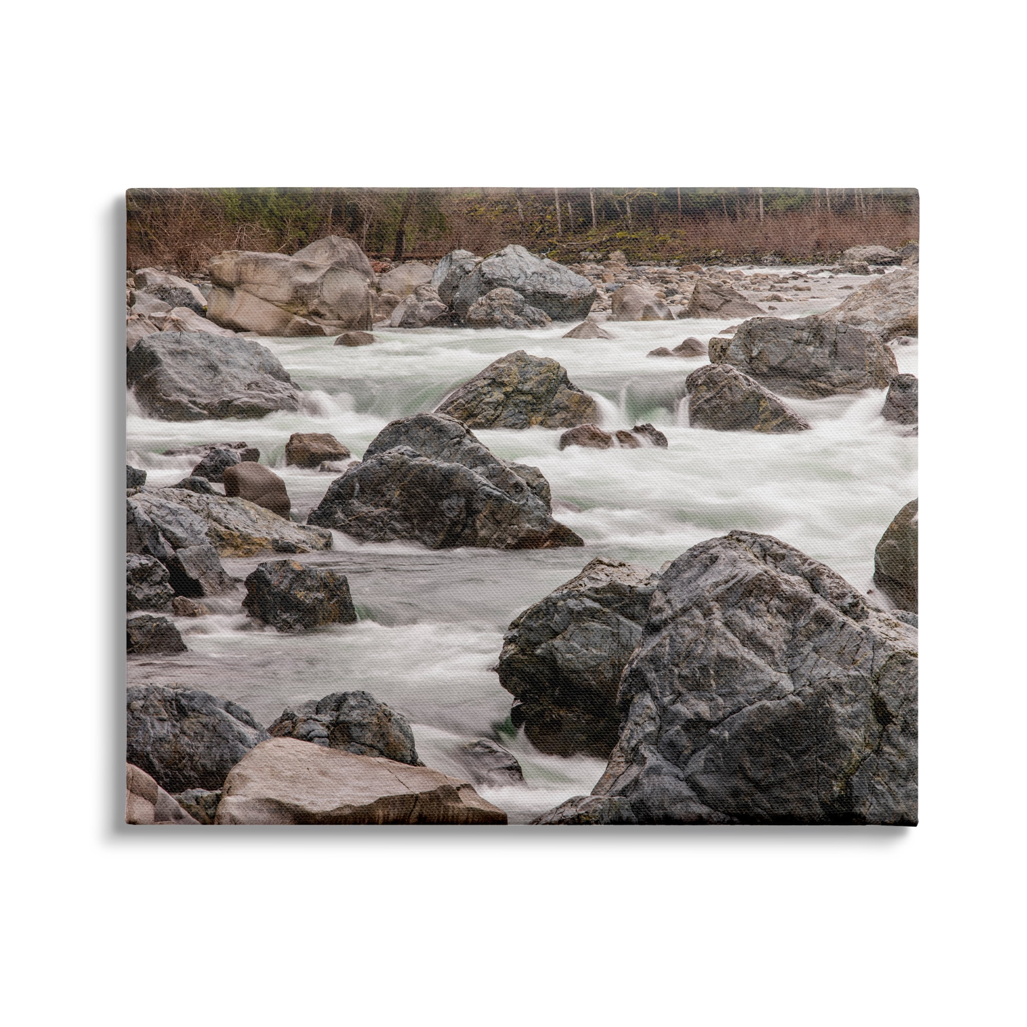 Stupell Industries Rocky River Stream Flowing Water Landscape Photography, 48 x 36,Design by Matheson