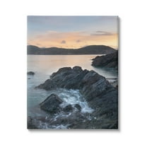Stupell Industries Rocky Sea Cliffs Landscape Photography Gallery Wrapped Canvas Art Print Wall Art, 16 x 20
