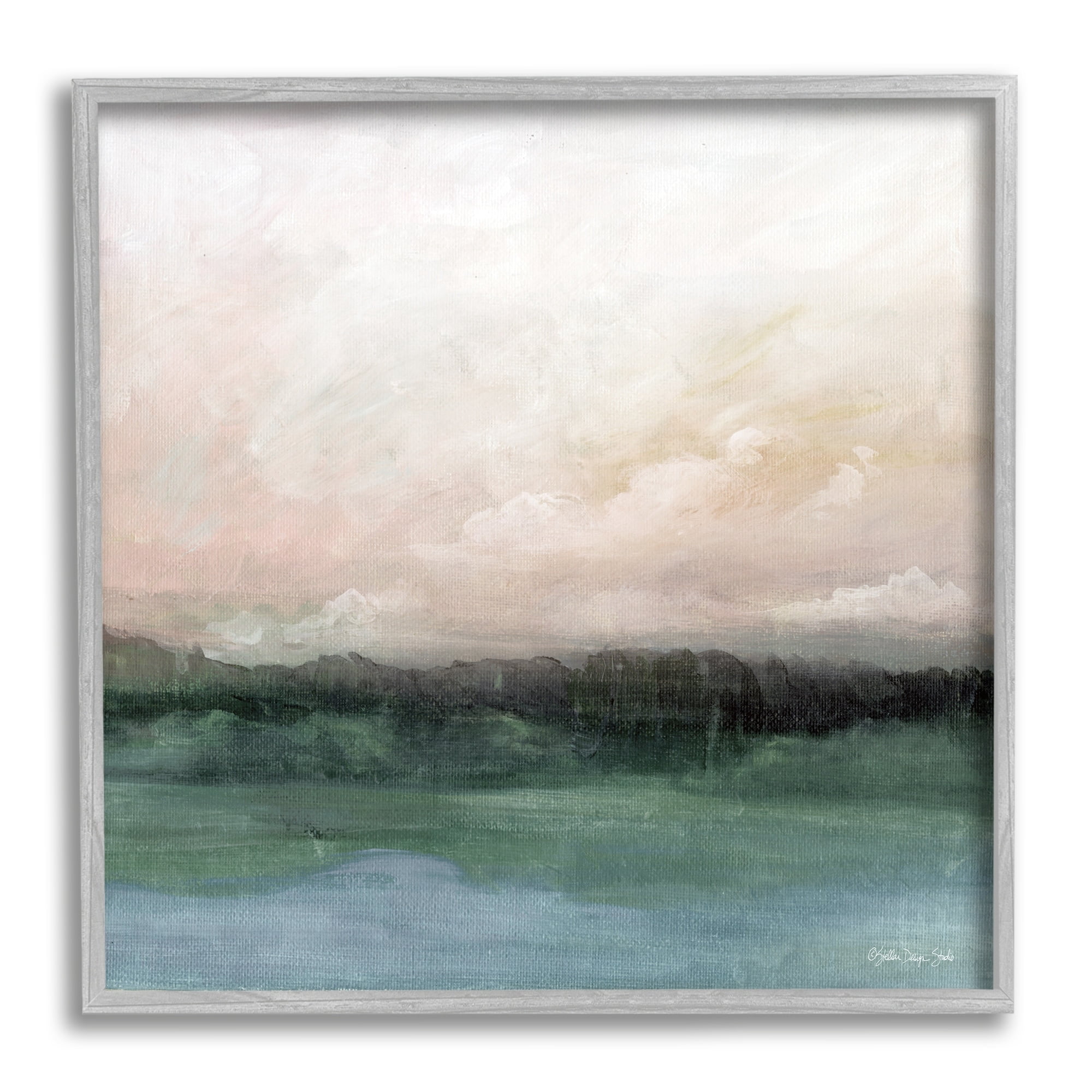 Stupell Industries Rocky Sea Scenic View Impressionist Sublime Cloudy Skies,17 x 17, Design by Stellar Design Studio