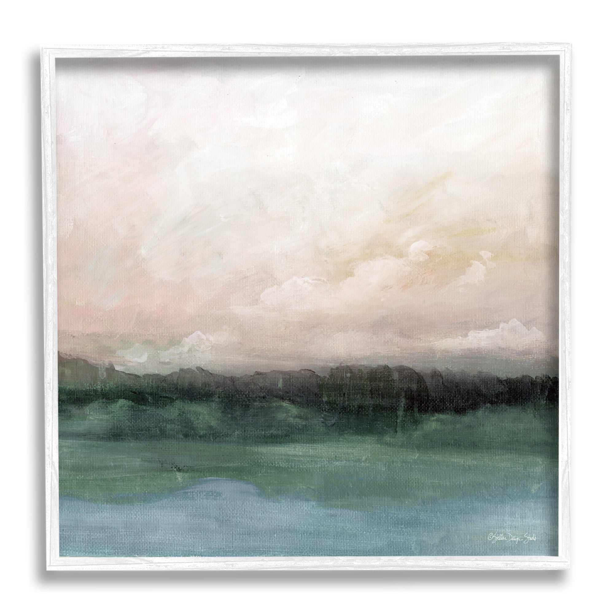 Stupell Industries Rocky Sea Scenic View Impressionist Sublime Cloudy Skies,24 x 24, Design by Stellar Design Studio