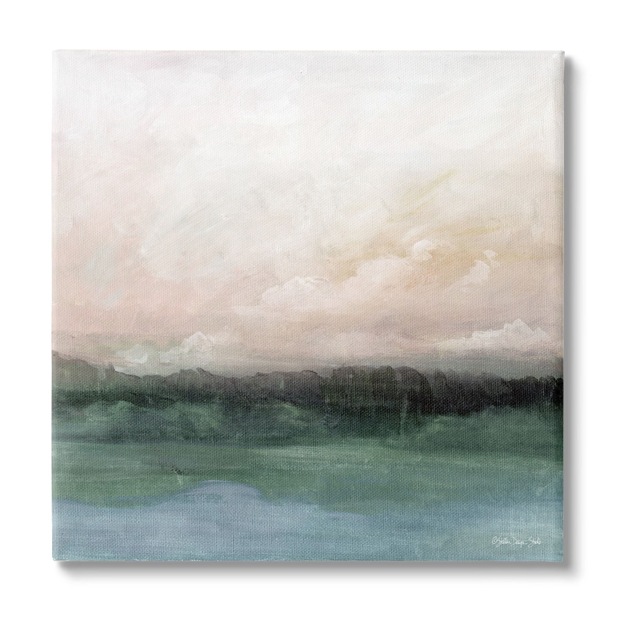 Stupell Industries Rocky Sea Scenic View Impressionist Sublime Cloudy Skies,24 x 24, Design by Stellar Design Studio