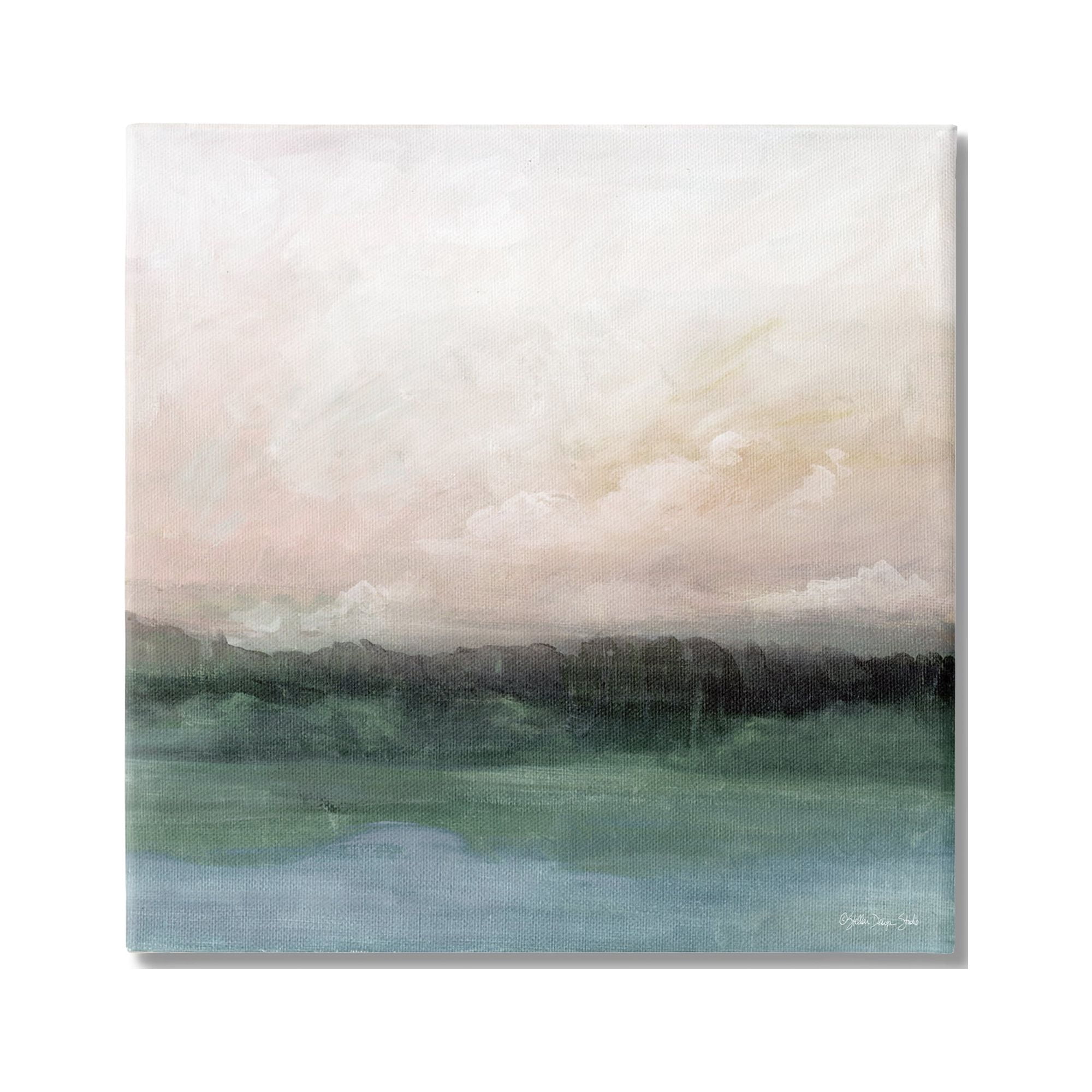 Stupell Industries Rocky Sea Scenic View Impressionist Sublime Cloudy Skies,36 x 36, Design by Stellar Design Studio