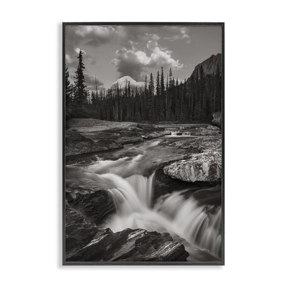 Stupell Industries Rocky Splashing River Landscape Photography Black Framed Art Print Wall Art, 16 x 24