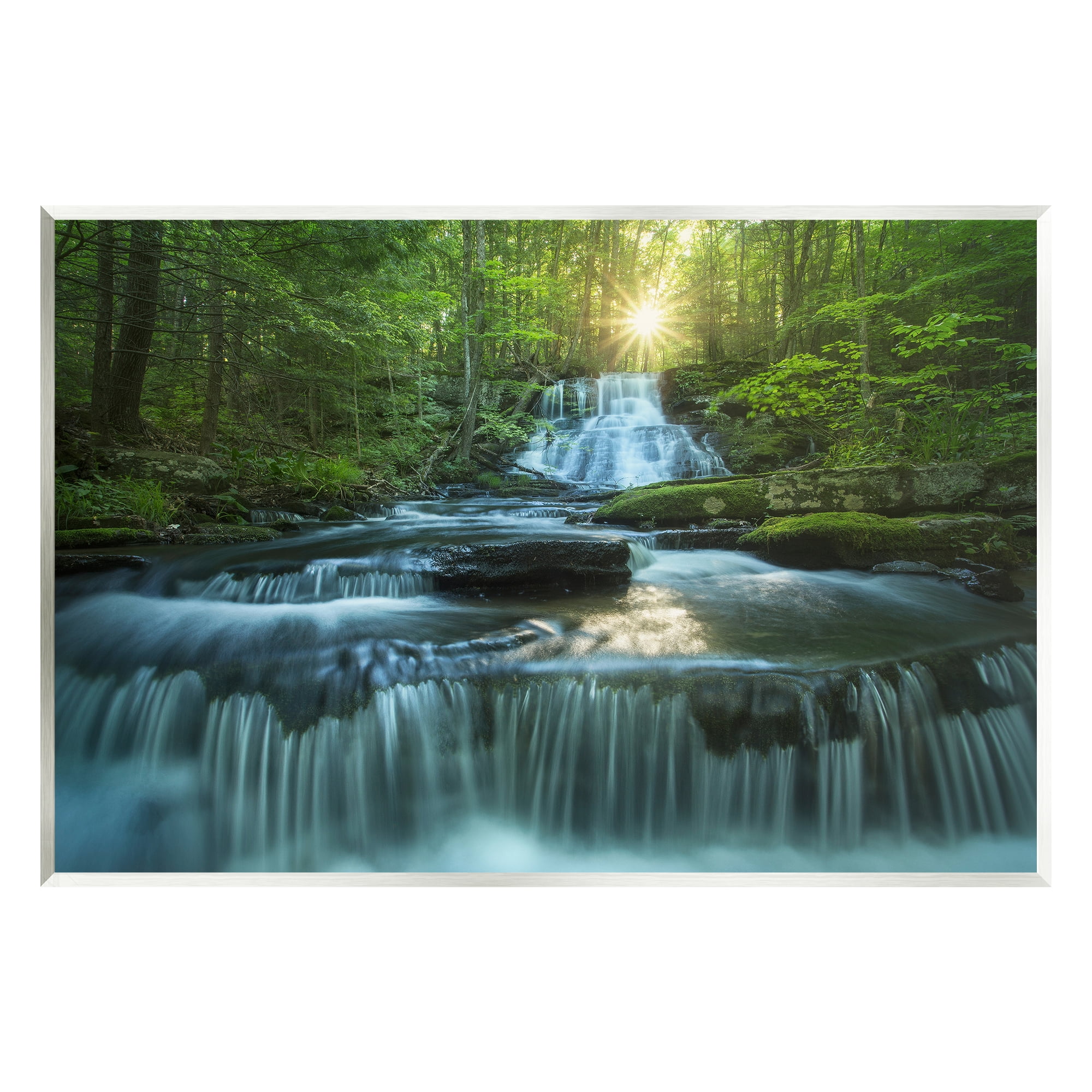 Stupell Industries Rocky Waterfall Landscape Nature Photography Unframed Art Print Wall Art, 19 x 13