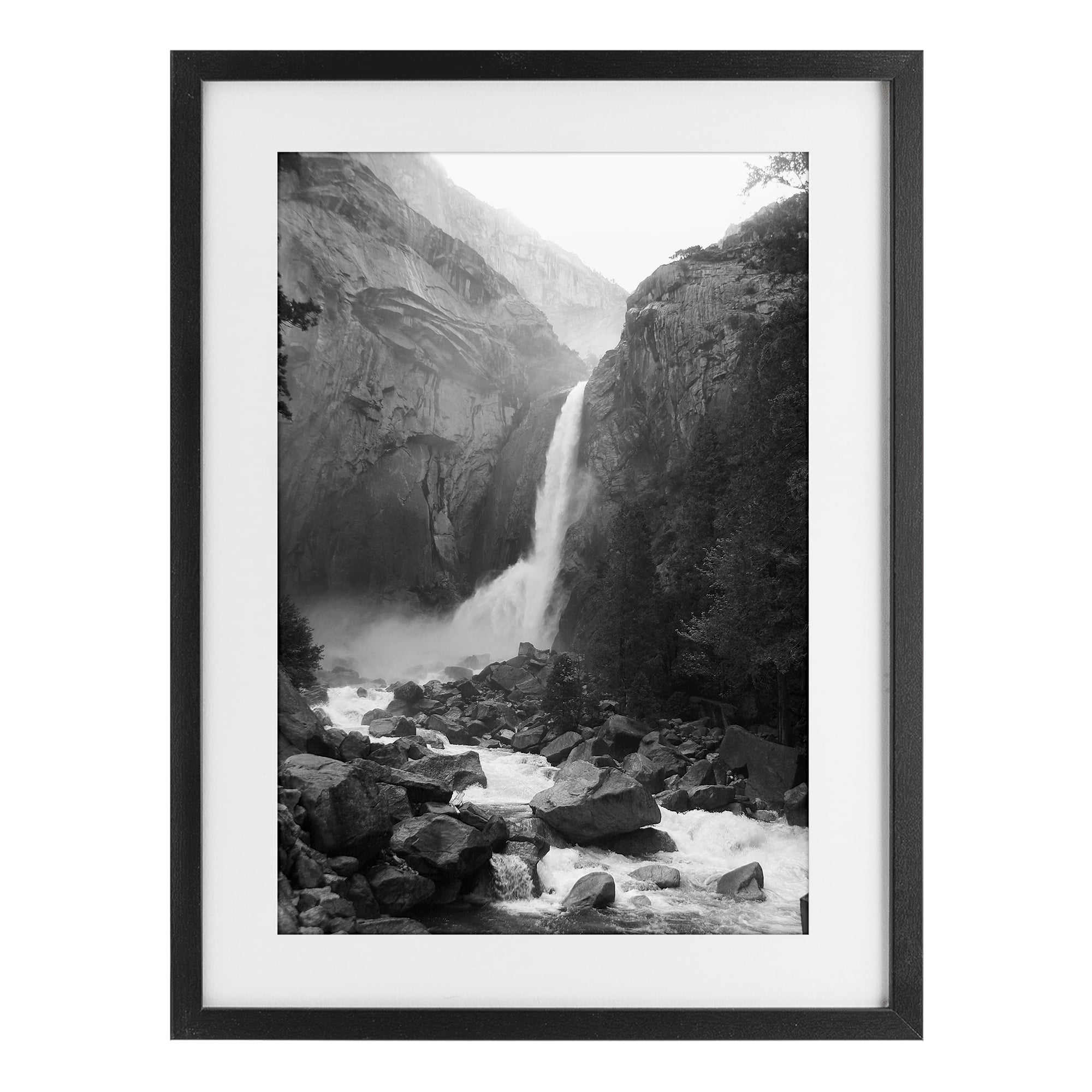 Stupell Industries Rocky Yosemite Falls Black Framed Print Under Glass, design by Kim Curinga