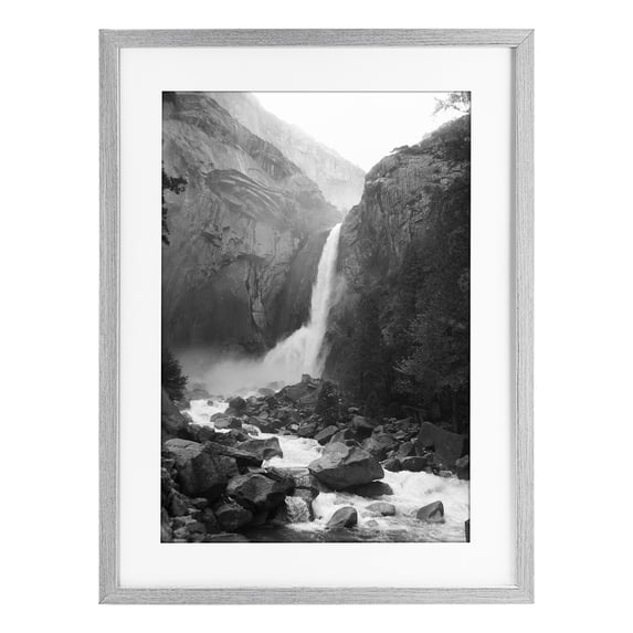 Stupell Industries Farmhouse Rocky Yosemite Falls Gray Framed Print Under Glass, 17 x 23, by Kim Curinga