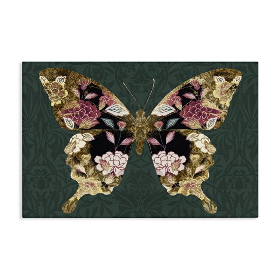 Stupell Industries Rococo Butterfly Pattern Animals Painting Wrapped Canvas Art Print Wall Art, 36 x 24