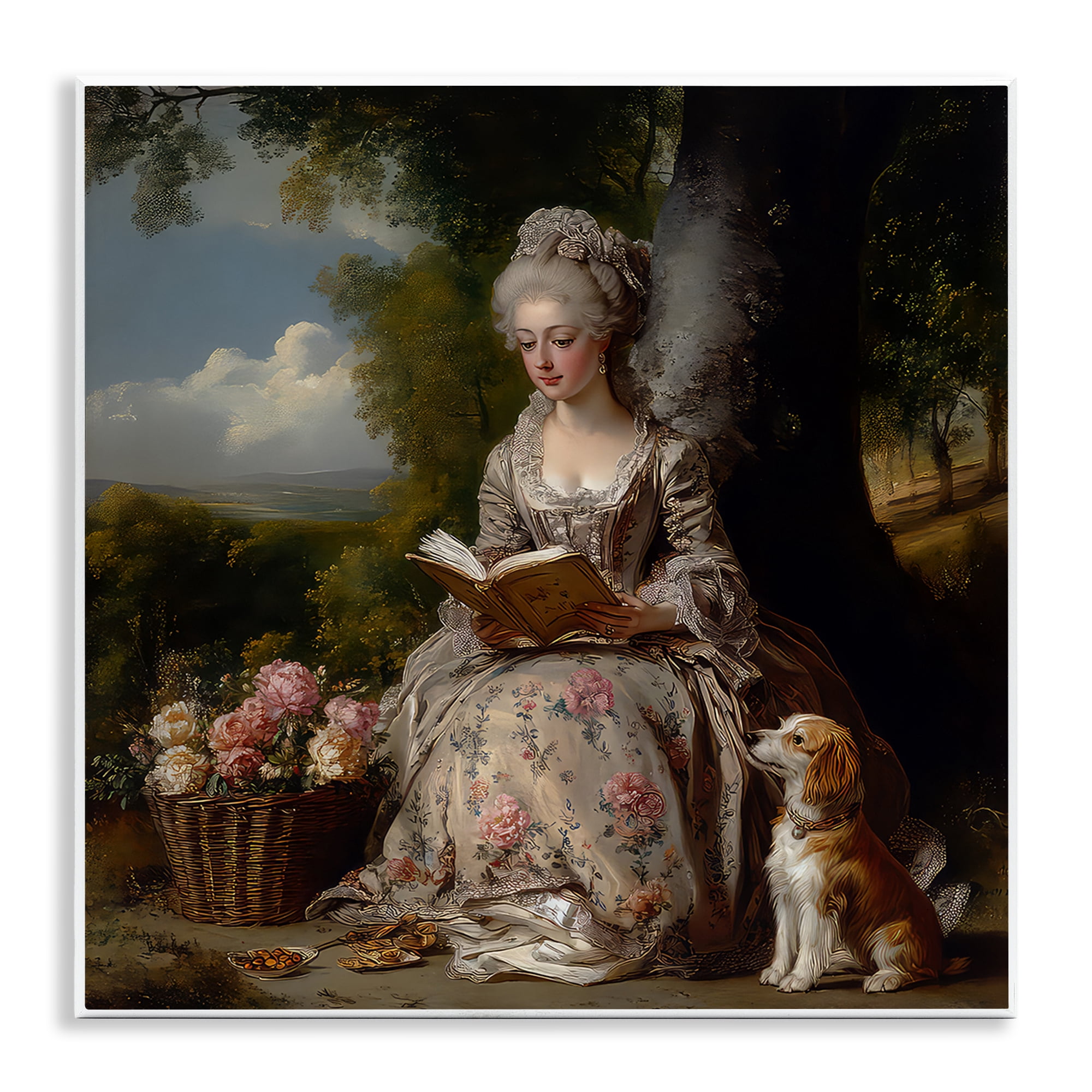 Stupell Industries Rococo Lady with Dog Wall Plaque Art, design by The Wands Want