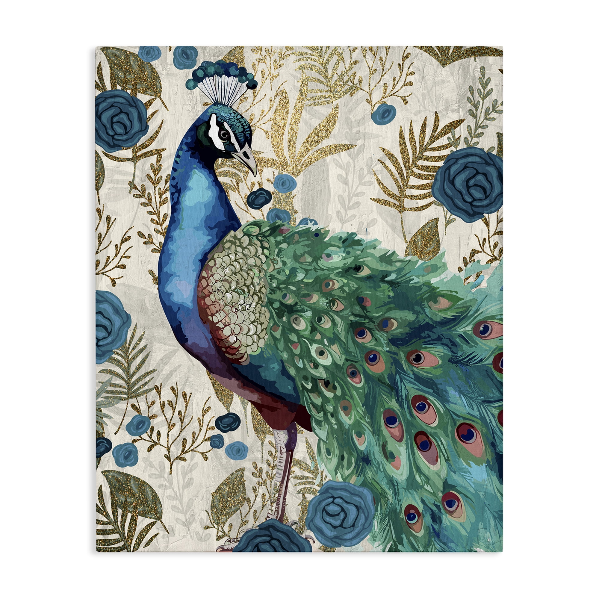 Stupell Industries Rococo Peacock Pride Canvas Wall Art, design by Kim Allen