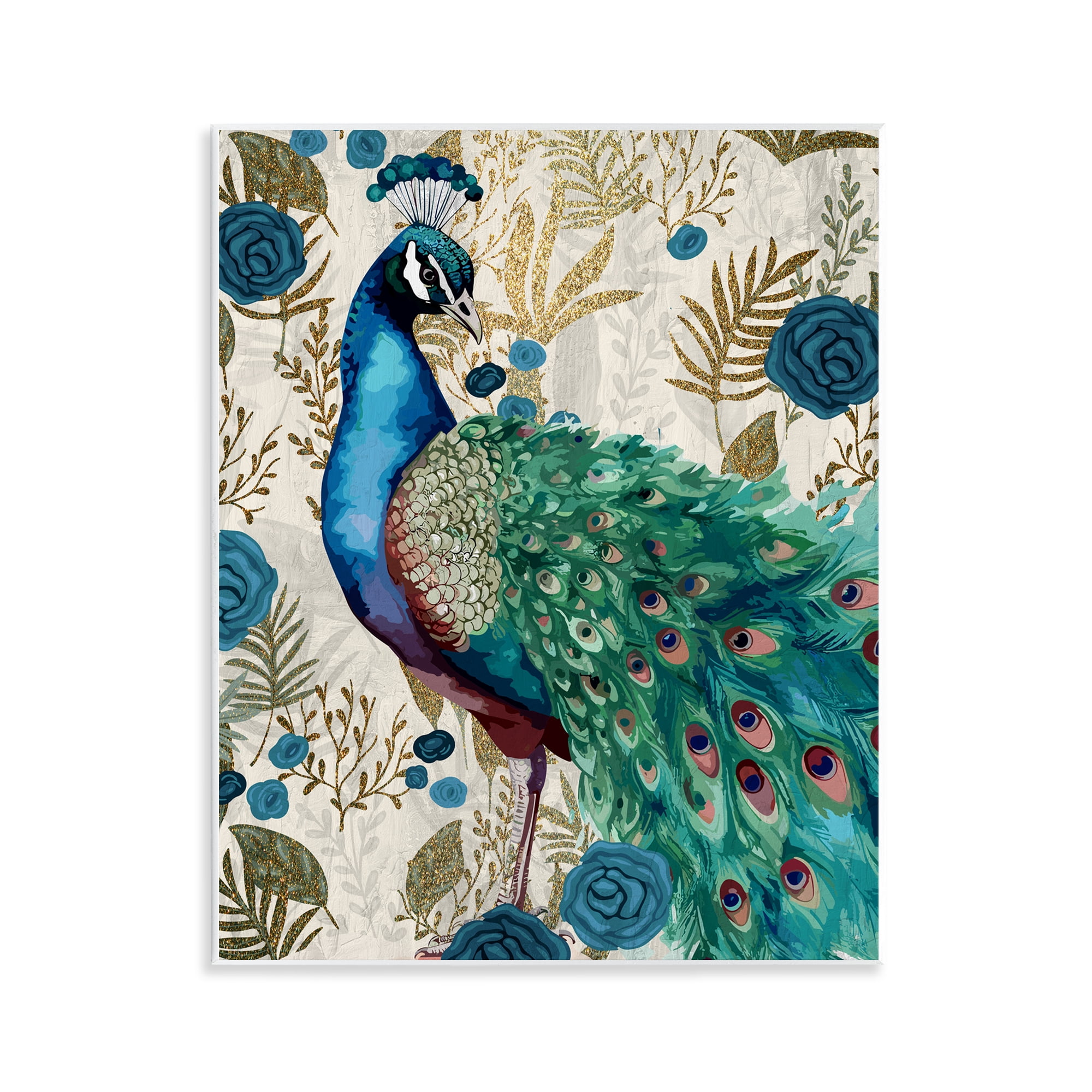 Stupell Industries Rococo Peacock Pride Wall Plaque Art, design by Kim Allen