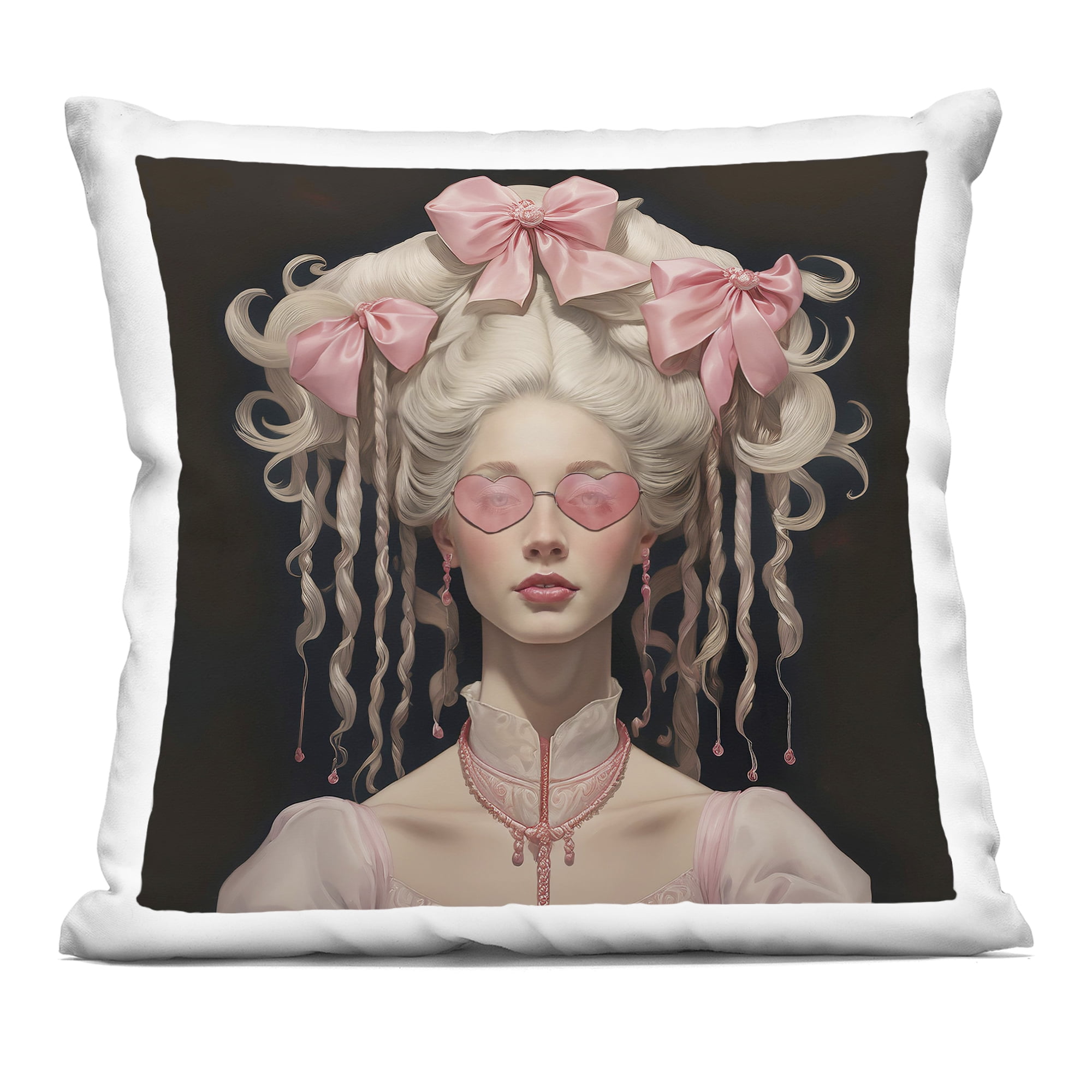 Stupell Industries Rococo Woman Opulent Ribbons Decorative Printed Throw Pillow, design by Grotto Studios