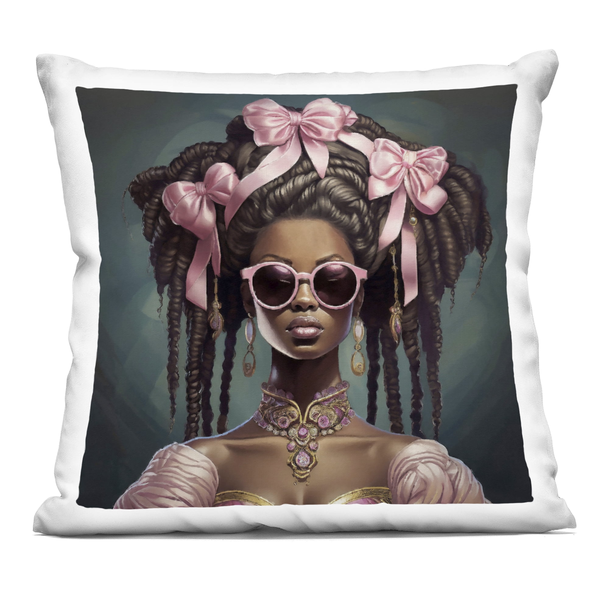 Stupell Industries Rococo Woman With Bows Decorative Printed Throw Pillow, design by Grotto Studios