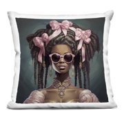 Stupell Industries Rococo Woman With Bows Decorative Printed Throw Pillow, design by Grotto Studios