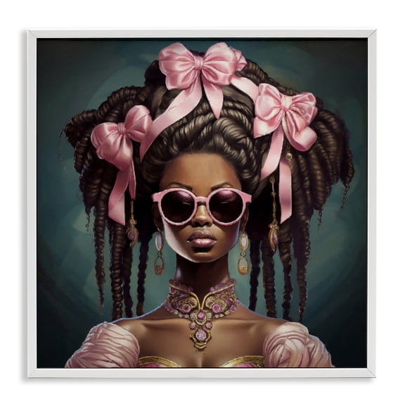 Stupell Industries Rococo Woman With Bows White Framed Giclee Art, design by Grotto Studios