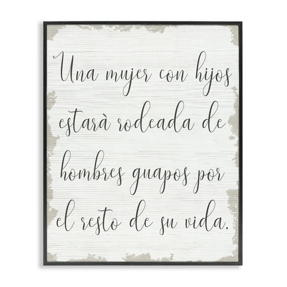 Stupell Industries Rodeada de Hombres Guapos Inspirational Quotes & Sayings Painting Black Framed Art Print Wall Art, 11 x 14