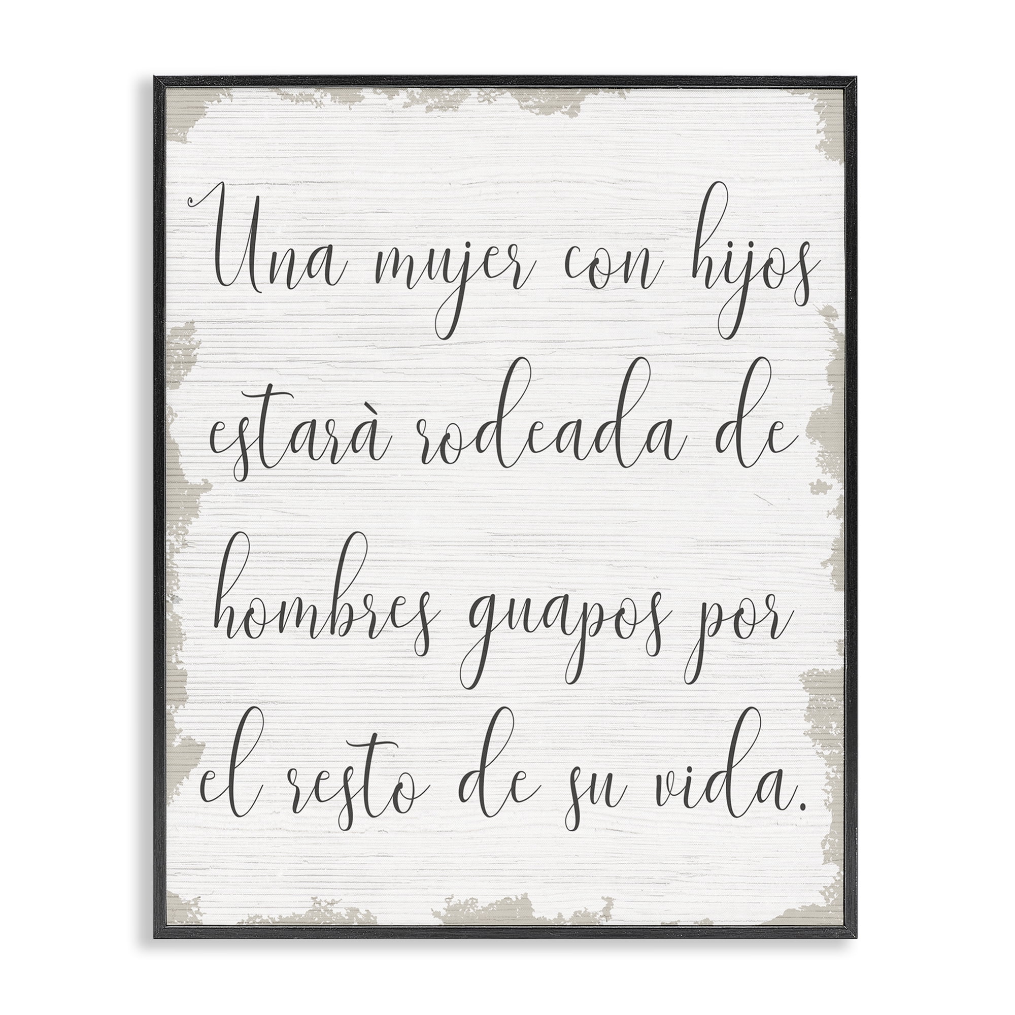Stupell Industries Rodeada de Hombres Guapos Inspirational Quotes & Sayings Painting Black Framed Art Print Wall Art, 16 x 20