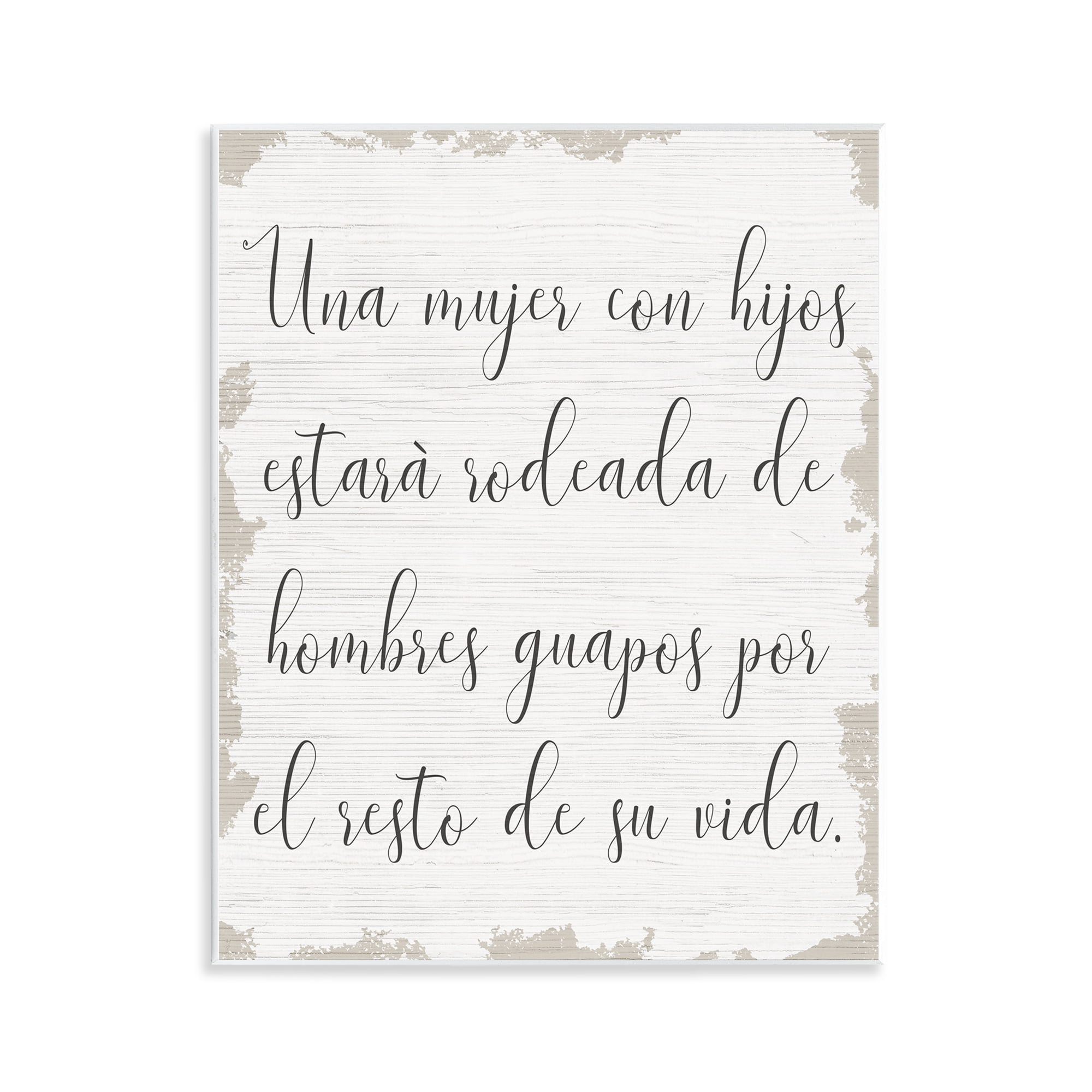 Stupell Industries Rodeada de Hombres Guapos Inspirational Quotes & Sayings Painting Unframed Art Print Wall Art, 11 x 14