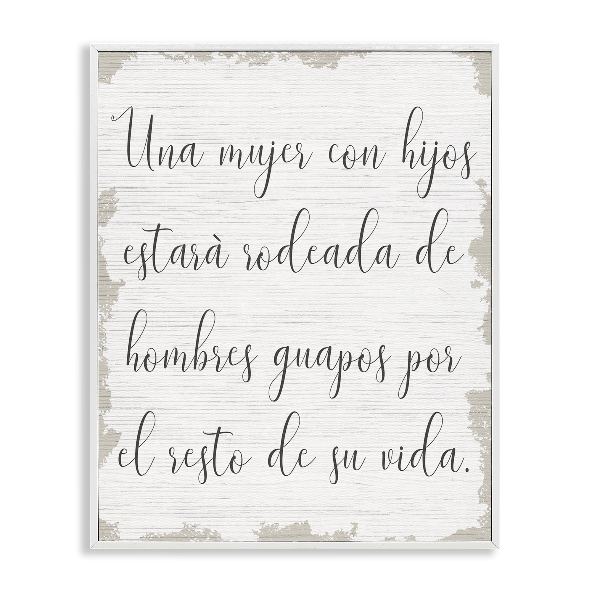 Stupell Industries Rodeada de Hombres Guapos Inspirational Quotes & Sayings Painting White Framed Art Print Wall Art, 11 x 14