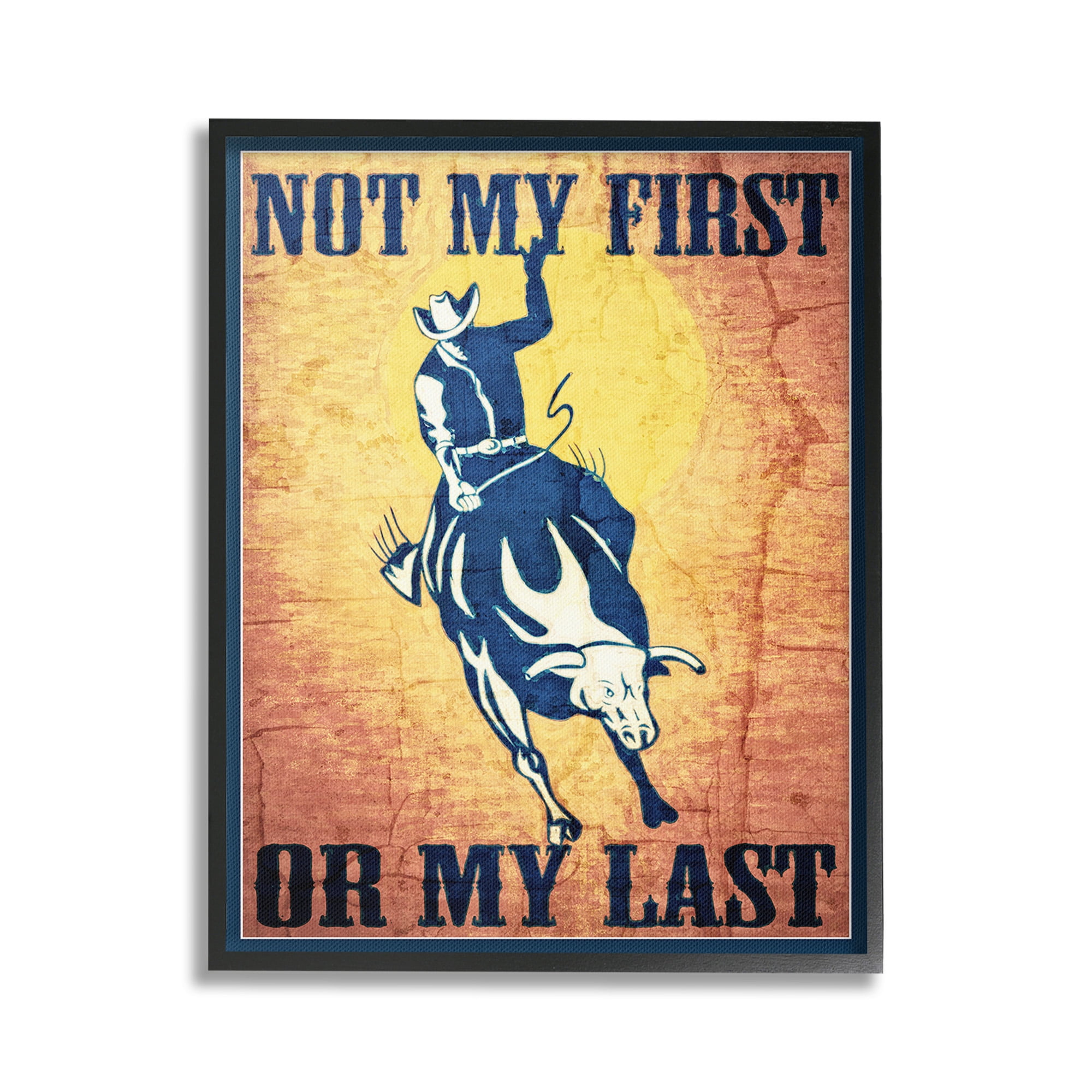 Stupell Industries Rodeo Cowboy Phrase Animals & Insects Painting Black Framed Art Print Wall Art, 16 x 20