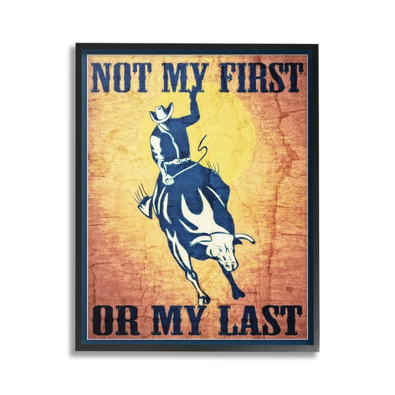 Stupell Industries Rodeo Cowboy Phrase Animals & Insects Painting Black Framed Art Print Wall Art, 16 x 20