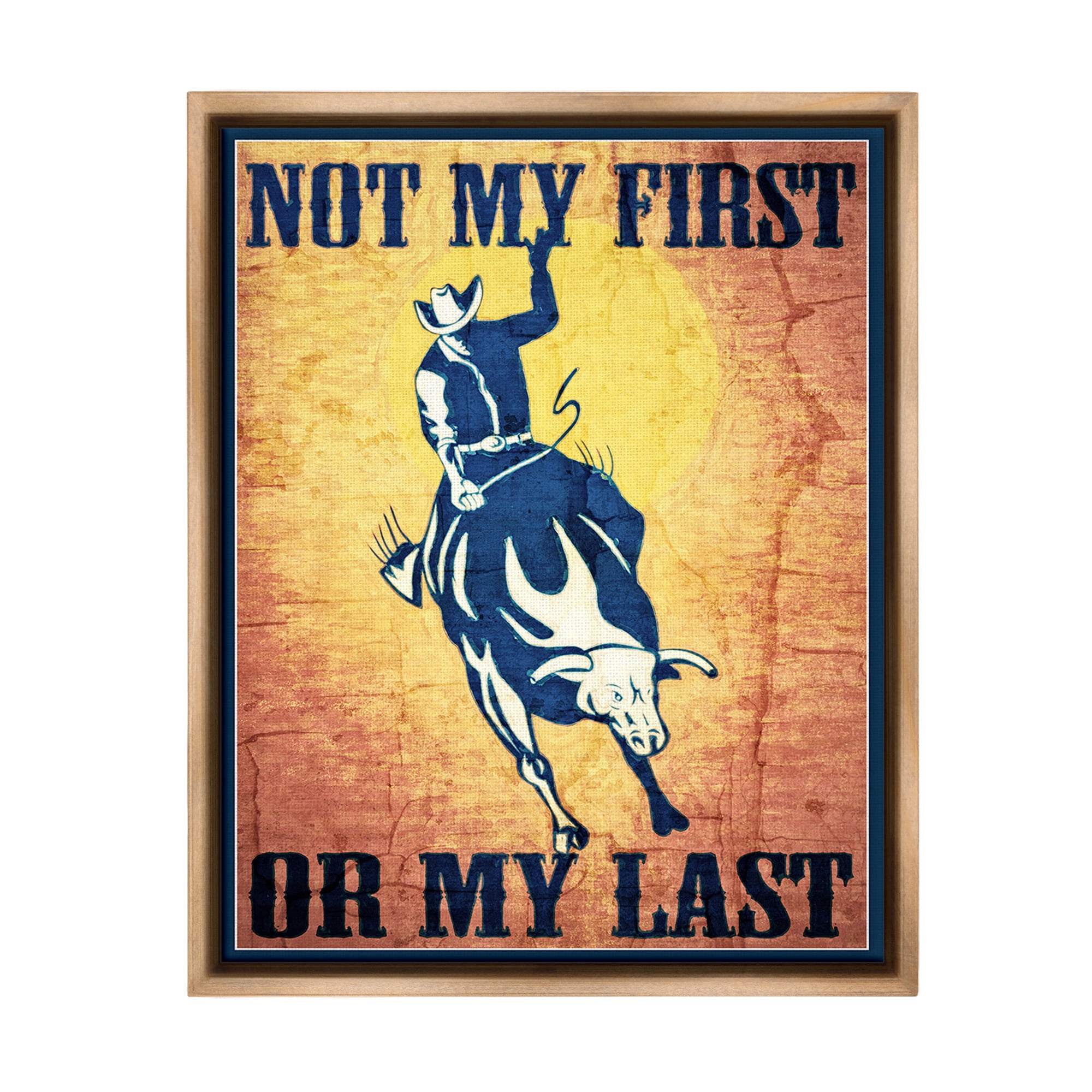 Stupell Industries Rodeo Cowboy Phrase Animals & Insects Painting Brown Floater Framed Canvas Art Print Wall Art, 25 x 31