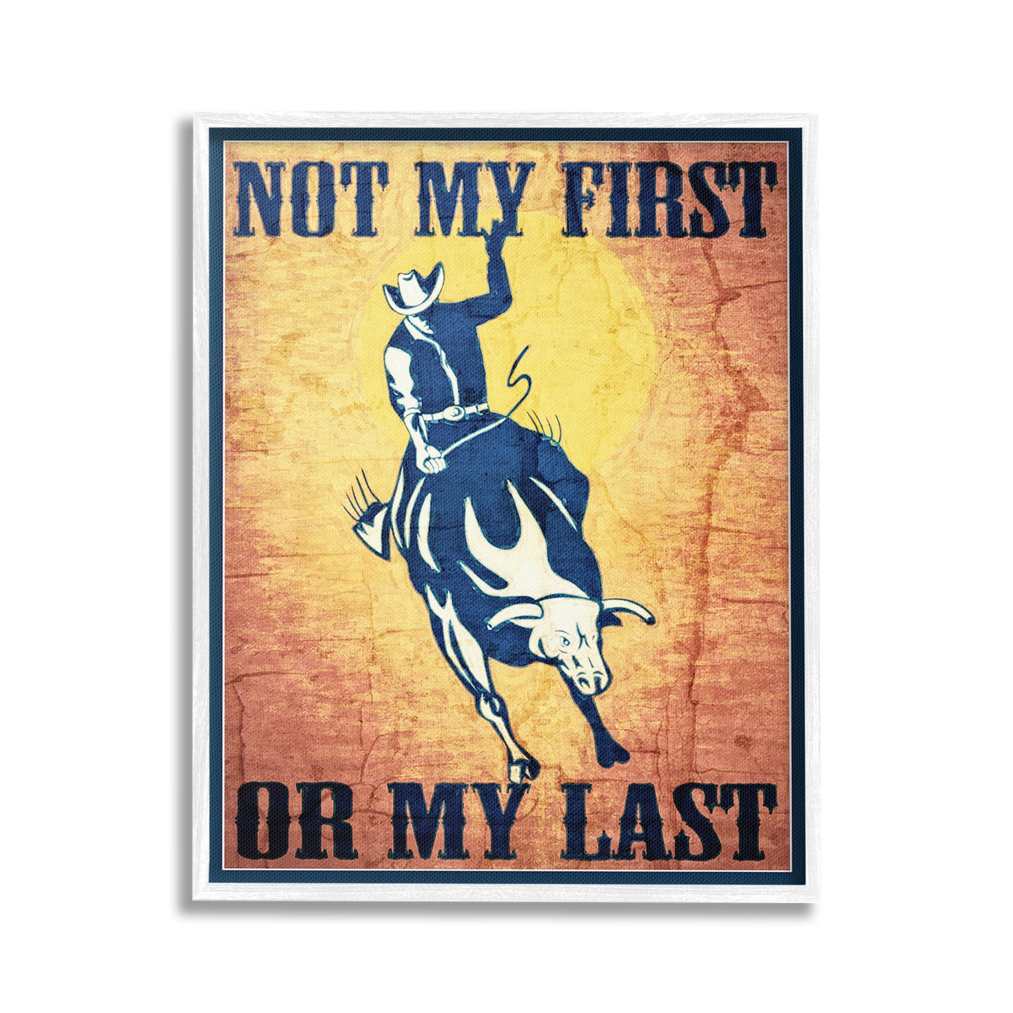 Stupell Industries Rodeo Cowboy Phrase Animals & Insects Painting White Framed Art Print Wall Art, 16 x 20