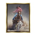 thumbnail image 1 of Stupell Industries Rodeo Cowgirl & Lasso Animals & Insects Painting Gold Floater Framed Art Print Wall Art, 25 x 31, 1 of 10