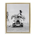 thumbnail image 1 of Stupell Industries Rodeo Girl Jumping Horse Animals Photography Gold Floater Framed Canvas Art Print Wall Art, 17 x 21, 1 of 10