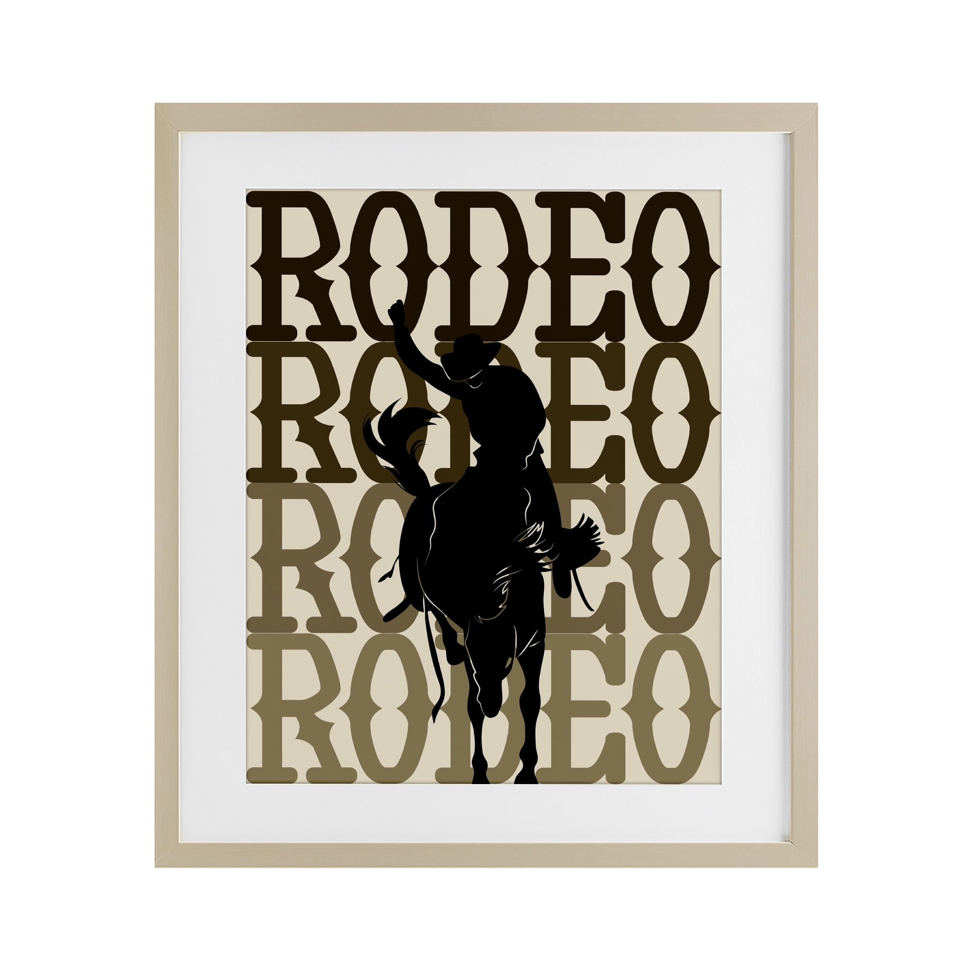 Stupell Industries Rodeo Gradient Cowboy Birch Framed Print Under Glass, design by CAD Designs