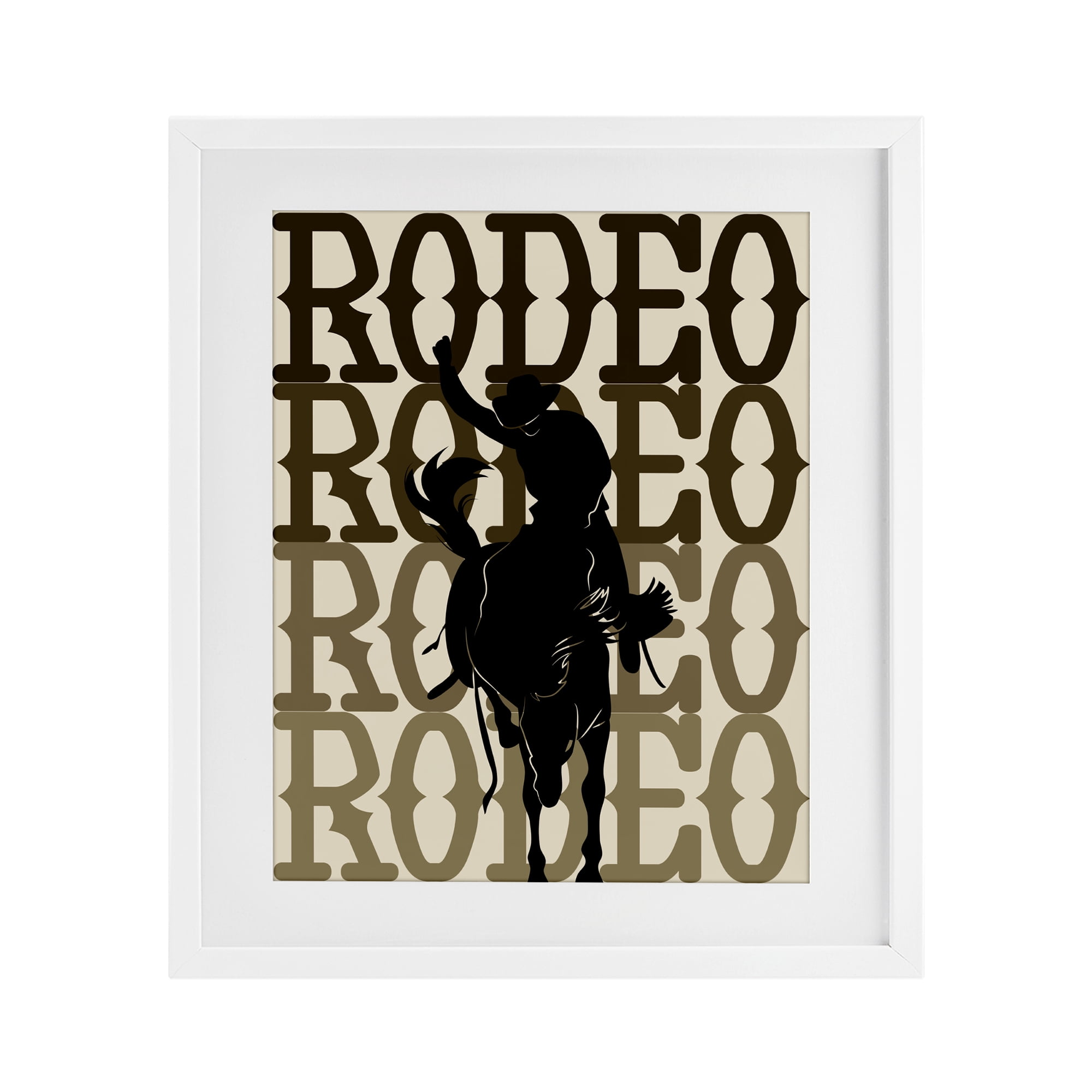 Stupell Industries Rodeo Gradient Cowboy White Framed Print Under Glass, design by CAD Designs