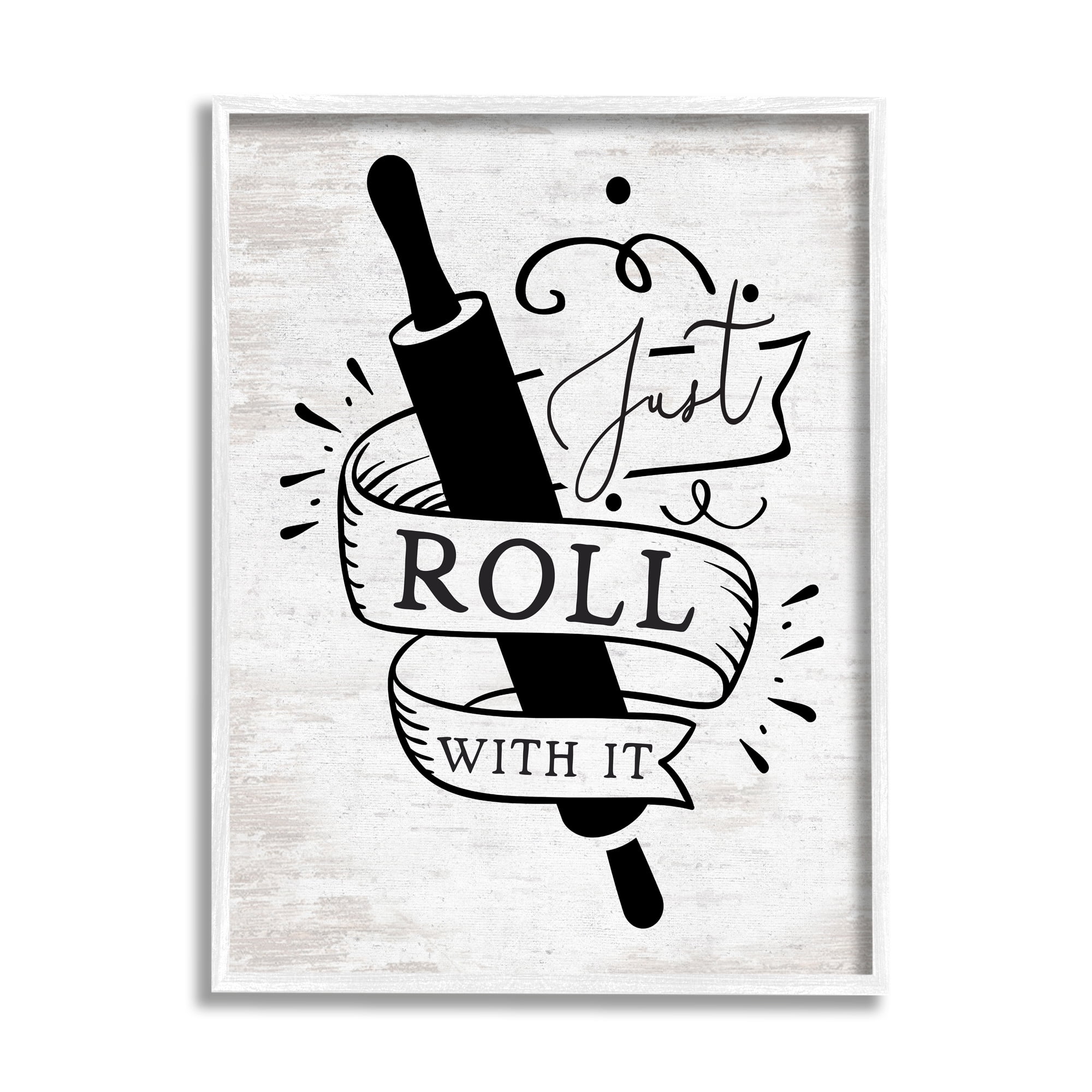 Stupell Industries Roll With It Kitchen Food & Beverage Painting White Framed Art Print Wall Art, 16 x 20