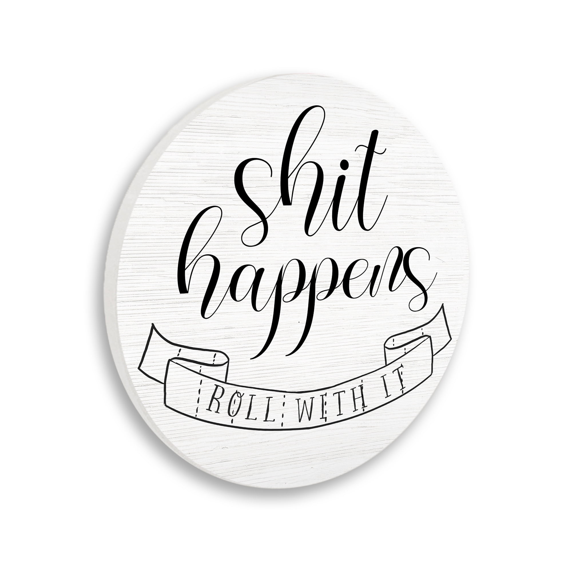 Stupell Industries Roll With It Toilet Paper Sassy Motivational Bathroom Quote,12 x 12,Design By Lil' Rue