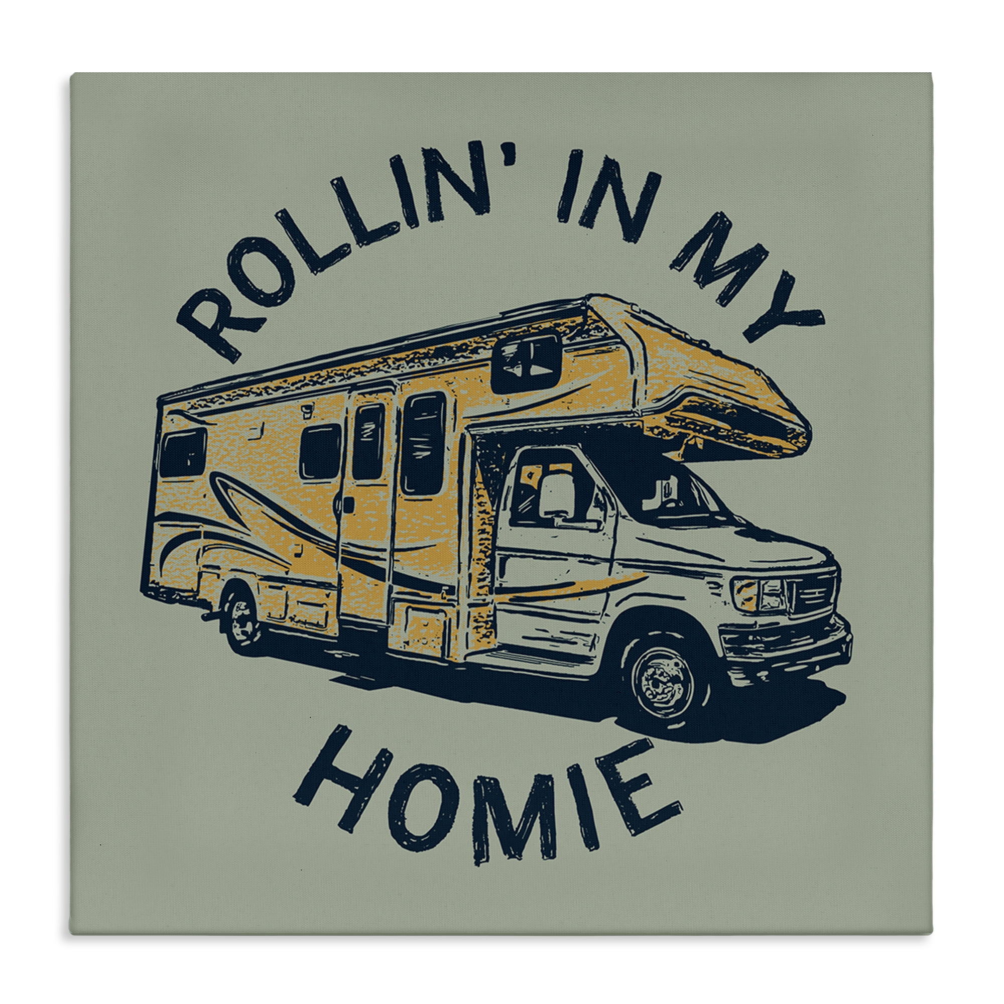 Stupell Industries Rollin' In My Homie Transportation Painting Gallery Wrapped Canvas Art Print Wall Art, 24 x 24