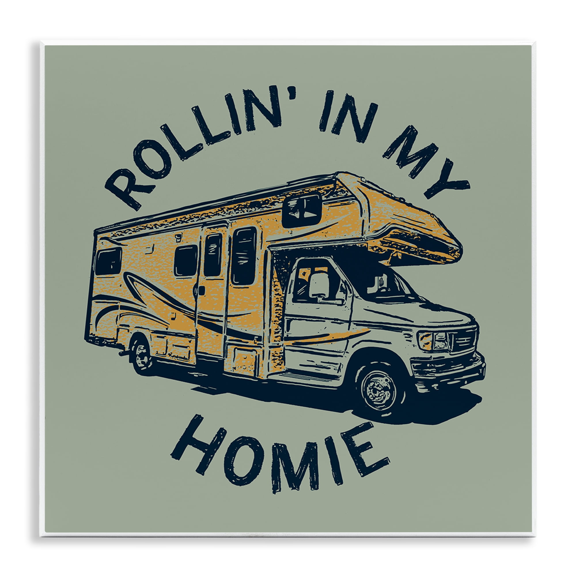 Stupell Industries Rollin' In My Homie Transportation Painting Unframed Art Print Wall Art, 12 x 12