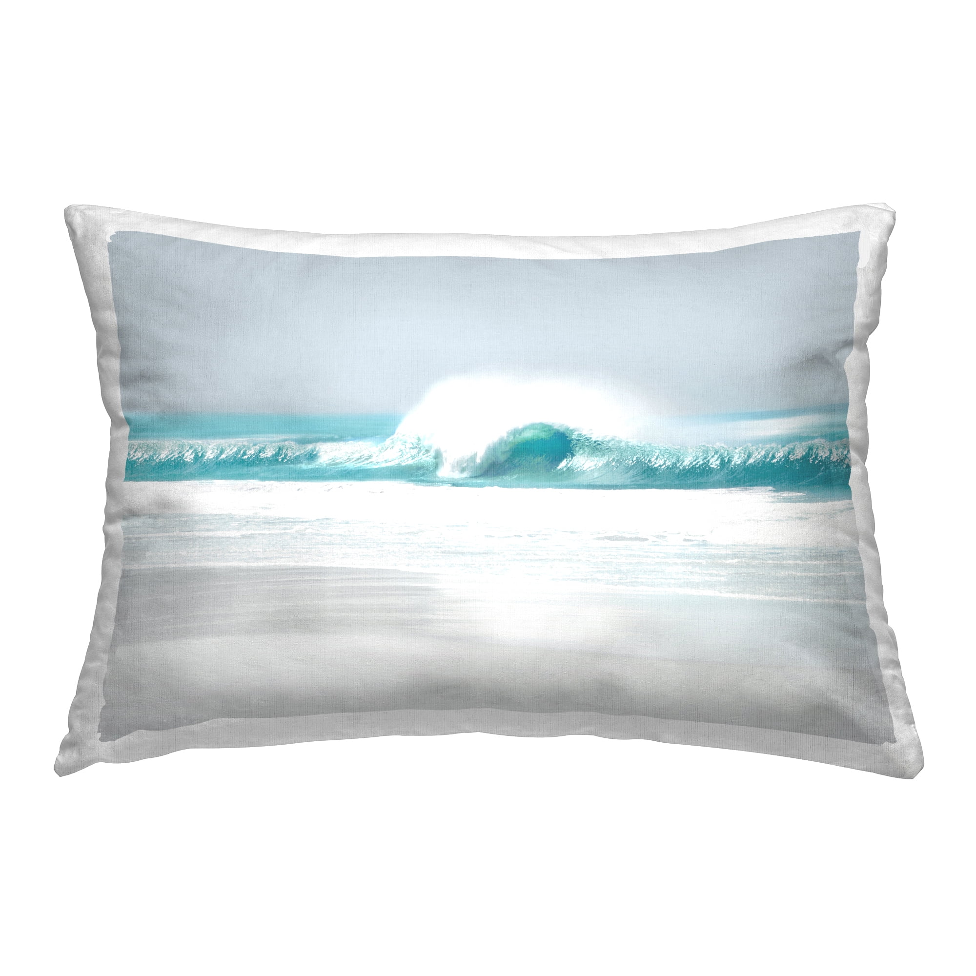 Stupell Industries Rolling Aqua Waves Decorative Printed Throw Pillow Design by Maggie Olsen.