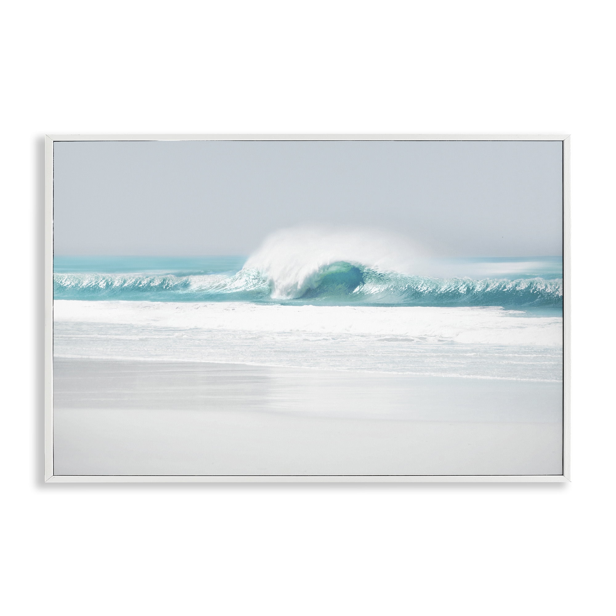 Stupell Industries Rolling Aqua Waves Landscape & Nature Photography White Framed Art Print Wall Art, 30 x 20