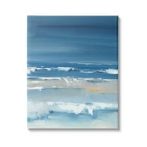Stupell Industries Rolling Beach Waves Foamy Shoreline Painting Gallery Wrapped Canvas Print Wall Art, Design by Ethan Harper