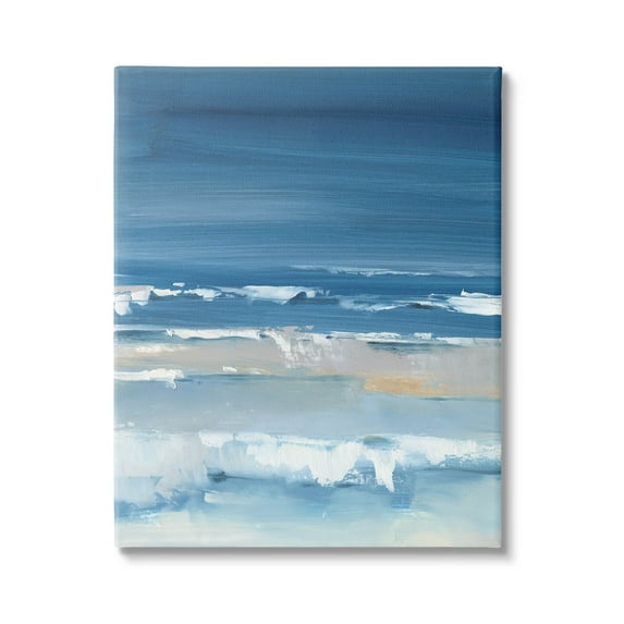 Stupell Industries Rolling Beach Waves Foamy Shoreline Painting Gallery Wrapped Canvas Print Wall Art, Design by Ethan Harper