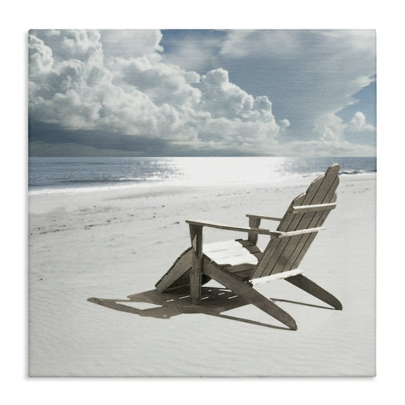 Stupell Industries Rolling Clouds Beach Coastal Photography Gallery Wrapped Canvas Art Print Wall Art, 17 x 17