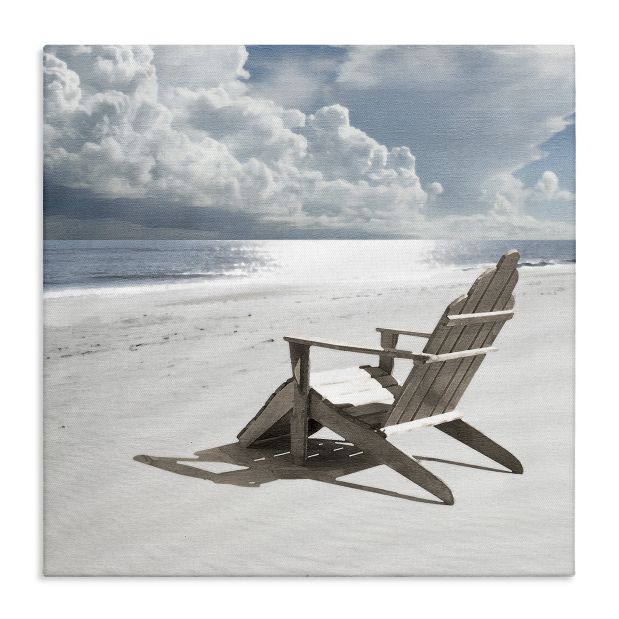 Stupell Industries Rolling Clouds Beach Coastal Photography Gallery Wrapped Canvas Art Print Wall Art, 30 x 30