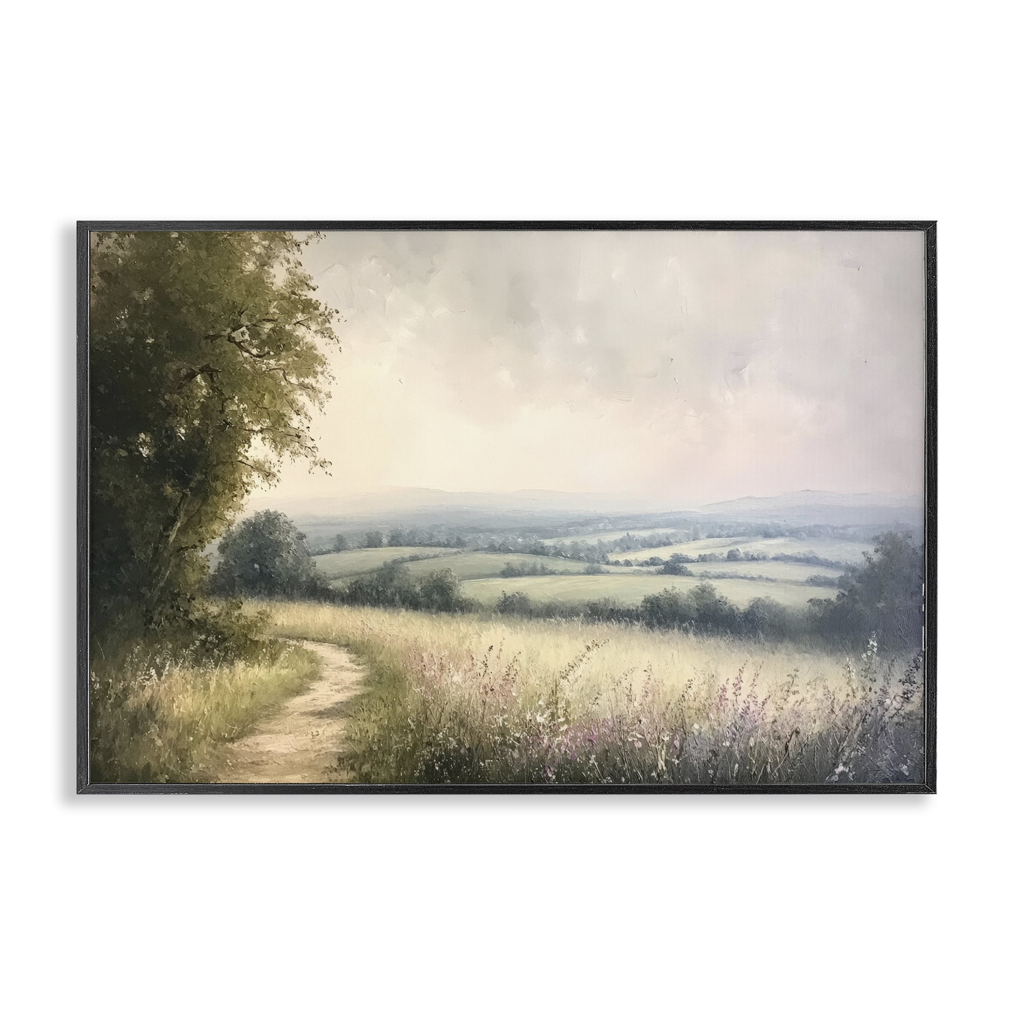 Stupell Industries Rolling Farmlands in Distance Black Framed Giclee Art, design by Petal Prints Design