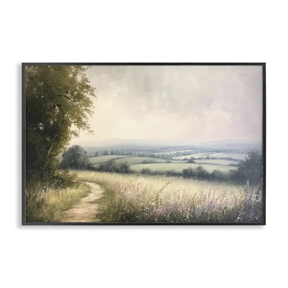 Stupell Industries Traditional Rolling Farmlands in Distance Black Framed Giclee Art, 18 x 12, by Petals Prints Design