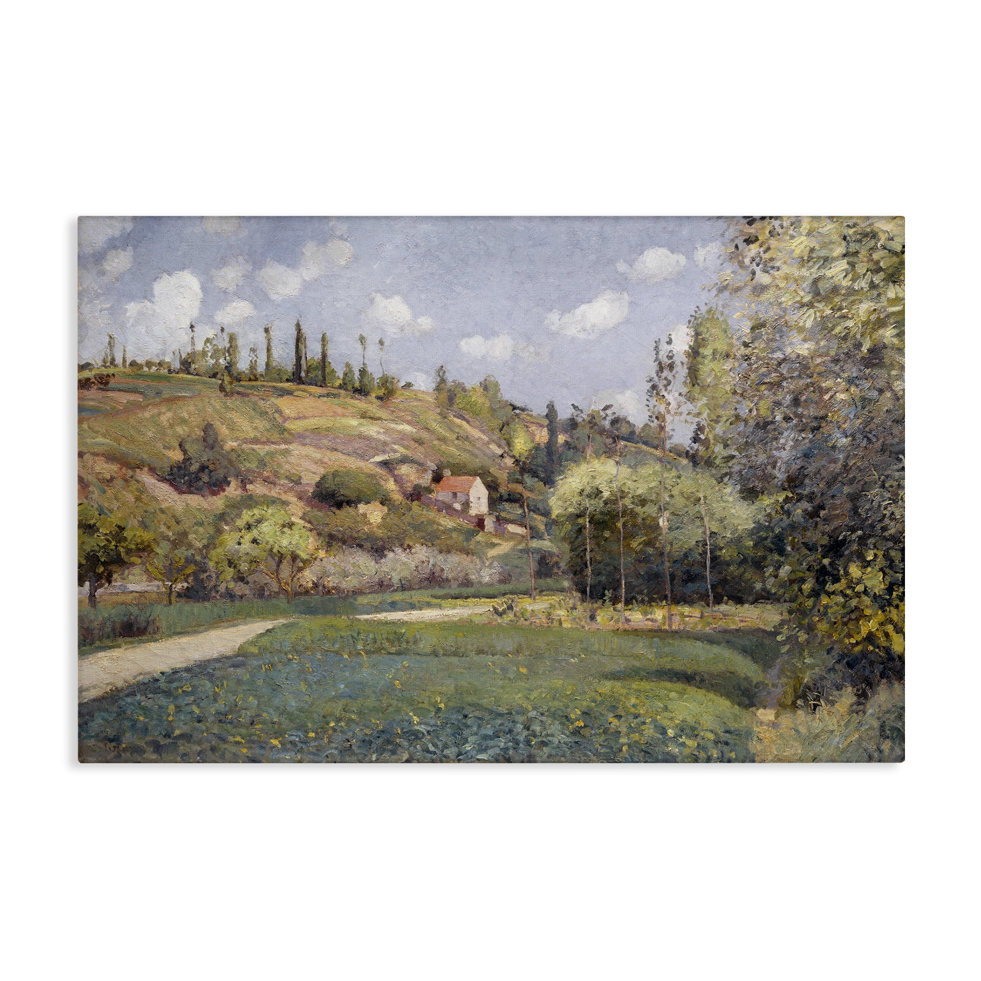 Stupell Industries Rolling Green Hillside Landscape & Nature Painting Wrapped Canvas Art Print Wall Art, 45 x 30