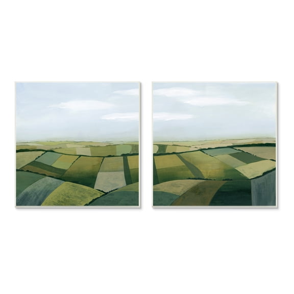 Stupell Industries Rolling Hill Farm Crop Landscape Patchwork Grass Fields, 12 x 12, Design by Grace Popp&nbsp;