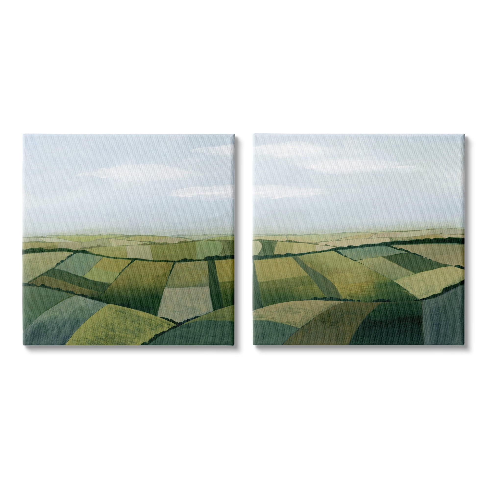Stupell Industries Rolling Hill Farm Crop Landscape Patchwork Grass Fields, 24 x 24, Design by Grace Popp&nbsp;