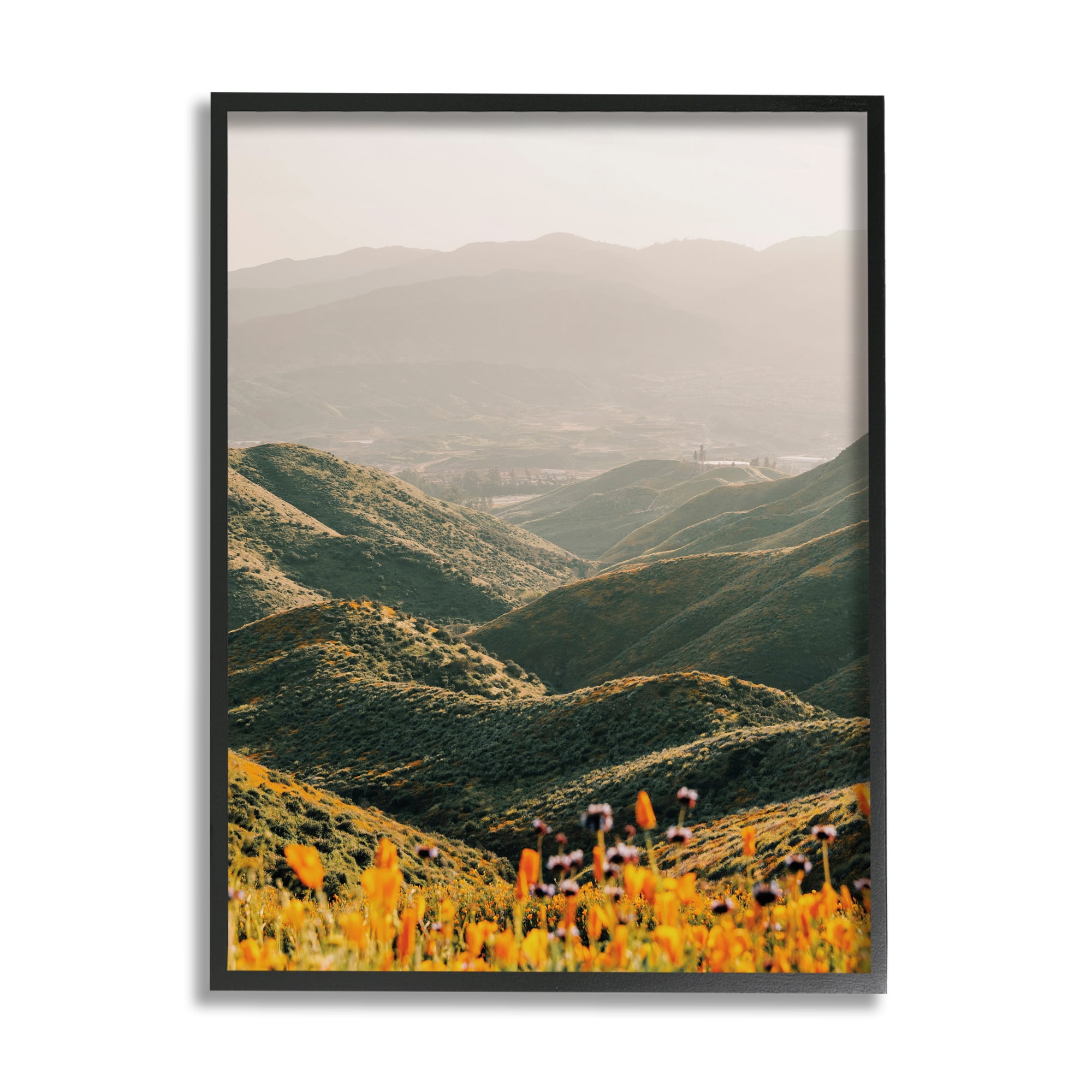 Stupell Industries Rolling Hills Meadow Landscape Landscape Photography Black Framed Art Print Wall Art